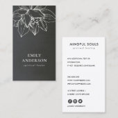 ZWARTE WITTE LOTUS SIMPLE REIKI SPIRITUELE HEALER VISITEKAARTJE (Voorkant / Achterkant)