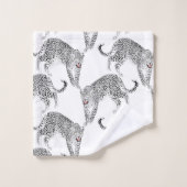 Zwarte witte luipaard bad handdoek (Wasdoekje)