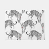 Zwarte witte luipaard deurmat (Voorkant)