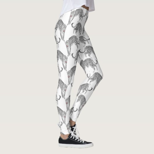 Zwarte witte luipaard leggings (Rechts)