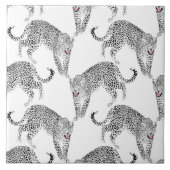 Zwarte witte luipaard tegeltje (Voorkant)