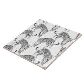 Zwarte witte luipaard tegeltje (Zijkant)