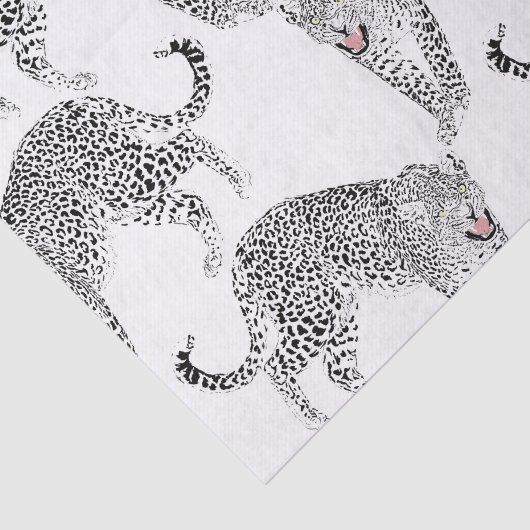 Zwarte witte luipaard tissuepapier (Detail)