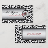 Zwarte witte luipaard Visitekaartje voor nageltech (Voorkant / Achterkant)