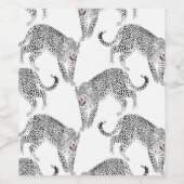 Zwarte witte luipaard wijn etiket (Enkel label)