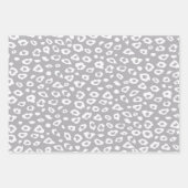Zwarte witte luipaardprint met boogverjaardag inpakpapier vel (Voorkant 3)