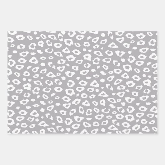 Zwarte witte luipaardprint met boogverjaardag inpakpapier vel (Voorkant 3)