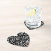 Zwarte witte luipaardprint met boogverjaardag kartonnen onderzetters (Insitu)