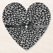 Zwarte witte luipaardprint met boogverjaardag kartonnen onderzetters (Voorkant)