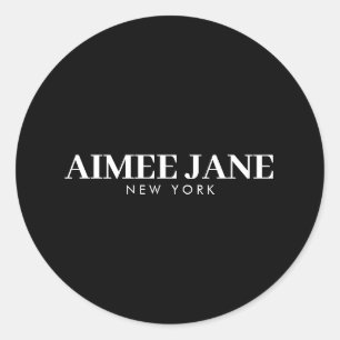 Zwarte/Witte Luxe Minimalistische Boutique Ronde Sticker