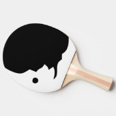 Zwarte Witte Maan Crescent Ping Pong Paddle Tafeltennisbatje (Zijkant)