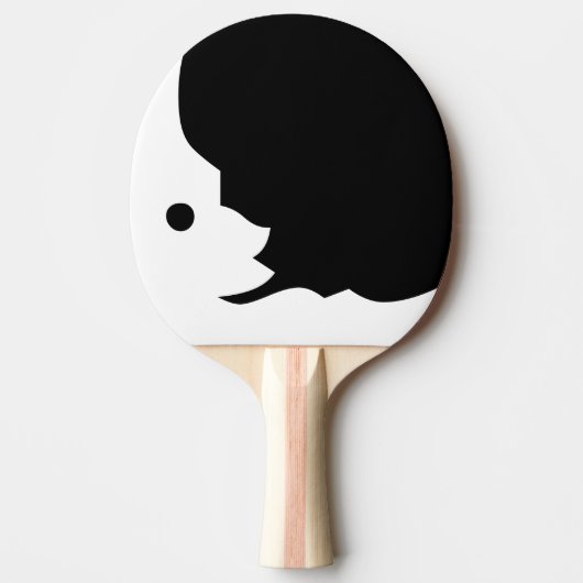 Zwarte Witte Maan Crescent Ping Pong Paddle Tafeltennisbatje (Voorkant)