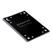 Zwarte & Witte maan & Stars Spiral notebook Notitieboek (Rechterzijde)