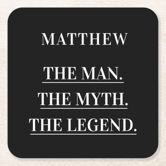 Zwarte witte man mythe legende kartonnen onderzetters (Voorkant)