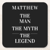 Zwarte witte man mythe legende vrijgezel kartonnen onderzetters (Voorkant)