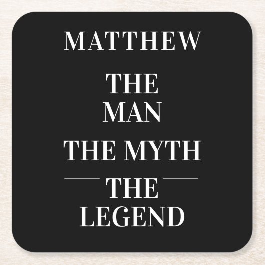 Zwarte witte man mythe legende vrijgezel kartonnen onderzetters (Voorkant)