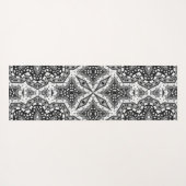 Zwarte witte mandala, kaleidoscoop, rond ornament yogamat (Achterkant (horizontaal))