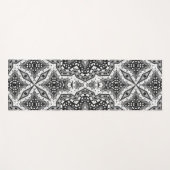 Zwarte witte mandala, kaleidoscoop, rond ornament yogamat (Voorkant (horizontaal))