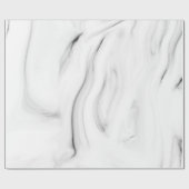 Zwarte witte marmer minimalistisch legant cadeau cadeaupapier (Vlak)