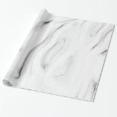 Zwarte witte marmer minimalistisch legant cadeau cadeaupapier (Uitgerold)