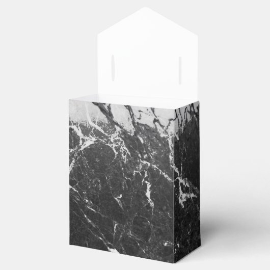 Zwarte & Witte Marmer Modern Glam Trendy Party Bedankdoosjes (Geopend)