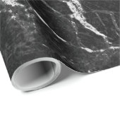 Zwarte & Witte Marmer Modern Glam Trendy Party Cadeaupapier (Rol Hoek)