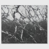 Zwarte & Witte Marmer Modern Glam Trendy Party Cadeaupapier (Vlak)