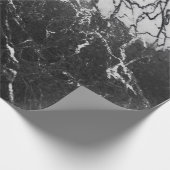Zwarte & Witte Marmer Modern Glam Trendy Party Cadeaupapier (Hoek)