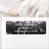 Zwarte & Witte Marmer Modern Glam Trendy Party Etiket (Insitu)