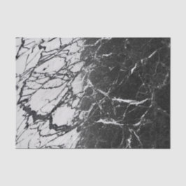 Zwarte & Witte Marmer Modern Glam Trendy Party Tissuepapier