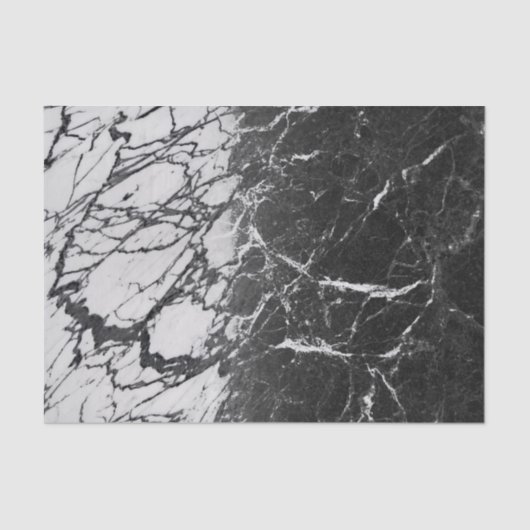 Zwarte & Witte Marmer Modern Glam Trendy Party Tissuepapier (Voorkant)