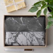Zwarte & Witte Marmer Modern Glam Trendy Party Tissuepapier (Geschenk)