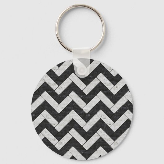 Zwarte witte marmerstrepen met deken sleutelhanger (Voorkant)