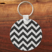 Zwarte witte marmerstrepen met deken sleutelhanger (Voorkant)