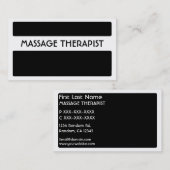 Zwarte witte massage Therapistische visitekaartjes (Voorkant / Achterkant)
