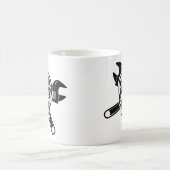 Zwarte witte  Mechanische Skull Cross-moersleutel Koffiemok (Center)