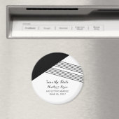 Zwarte witte meetkundige streep slaat de magneetda magneet (Insitu (Vaatwasser))