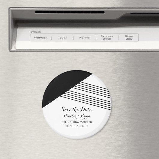 Zwarte witte meetkundige streep slaat de magneetda magneet (Insitu (Vaatwasser))