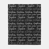 Zwarte Witte Meisjes Naam Aangepast op maat Fleece Deken (Voorkant)