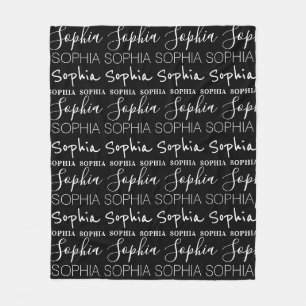 Zwarte Witte Meisjes Naam Aangepast op maat Fleece Deken