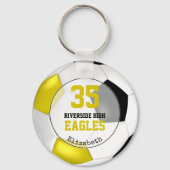 zwarte witte meisjes voetbalteam kleuren sleutelhanger (Voorkant)