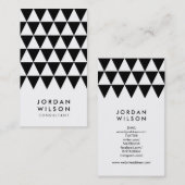 Zwarte witte minimalistische driehoek Geometric Visitekaartje (Voorkant / Achterkant)