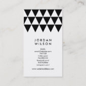Zwarte witte minimalistische driehoek Geometric Visitekaartje (Achterkant)
