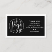 Zwarte witte minimalistische logo Qr-orde bedankt Visitekaartje (Voorkant)