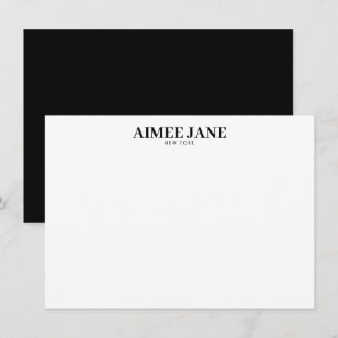 Zwarte/Witte Minimalistische Luxe Boutique Met Vee Notitiekaartje