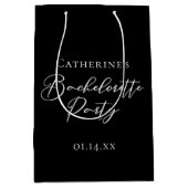 Zwarte Witte Minimalistische Meidenavond Medium Cadeauzakje (Voorkant)