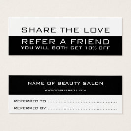 Zwarte witte minimalistische moderne verwijzingska mini visitekaartjes