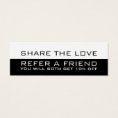 Zwarte witte minimalistische moderne verwijzingska mini visitekaartjes (Voorkant)