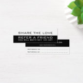 Zwarte witte minimalistische moderne verwijzingska mini visitekaartjes (Bureau)