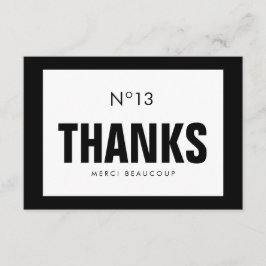 Zwarte & witte Mode DANK U NOTA-KAART Bedankkaart